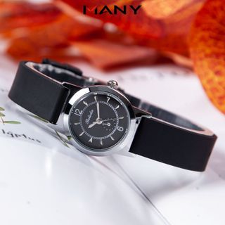 Đồng hồ Unisex Boleda dây cao su mặt tròn viền kim loại - Đồng hồ đeo tay học sinh khóa gài chắc chắn ManYi