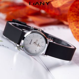 Đồng hồ Unisex Boleda dây cao su mặt tròn viền kim loại - Đồng hồ đeo tay học sinh khóa gài chắc chắn ManYi