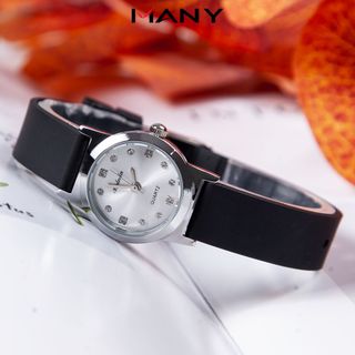 Đồng hồ Unisex Boleda dây cao su mặt tròn viền kim loại - Đồng hồ đeo tay học sinh khóa gài chắc chắn ManYi