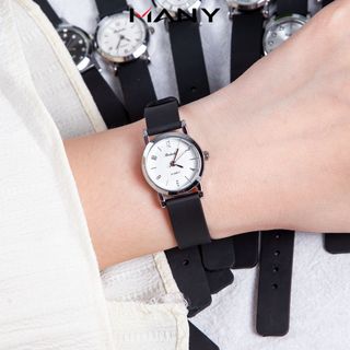 Đồng hồ Unisex Boleda dây cao su mặt tròn viền kim loại - Đồng hồ đeo tay học sinh khóa gài chắc chắn ManYi