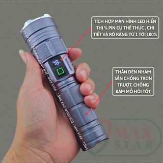 ĐÈN PIN CẦM TAY SIÊU SÁNG ZOOM XA GẦN MAX STAR A3 HIỂN THỊ PIN TÍCH HỢP SẠC NHANH CHỐNG NƯỚC IPX7 SIÊU SÁNG XA 500M GD213 - LADY'S PASSION