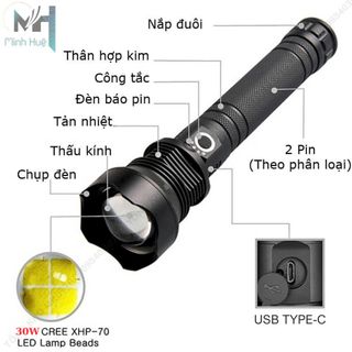 ĐÈN PIN CẦM TAY SIÊU SÁNG XHP70 CHIẾU XA 700 MÉT CHỐNG NƯỚC IPX7 PIN TRÂU GD206 - LADY'S PASSION