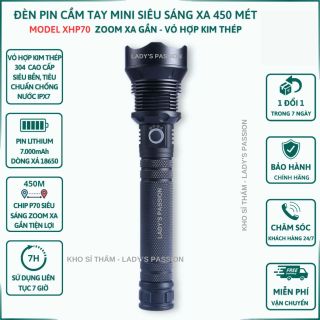 ĐÈN PIN CẦM TAY SIÊU SÁNG XHP70 CHIẾU XA 700 MÉT CHỐNG NƯỚC IPX7 PIN TRÂU GD206 - LADY'S PASSION
