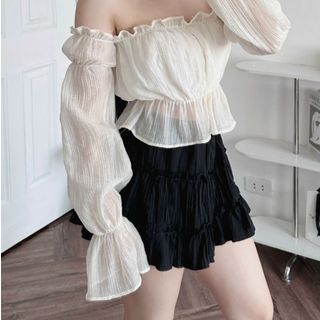 Áo trễ vai tơ tiểu thư A136