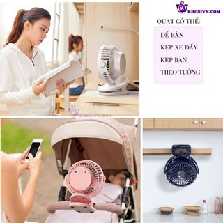 Sỉ Quạt Kẹp Xe Đẩy Cho Bé Quạt Kẹp Bàn Tích Điện Pin Trâu 10000mAh Dùng 8 Đến 20 Giờ GF-07