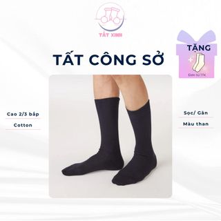 [THAN] Tất cổ cao màu xanh than gân dệt kim xuất dư
