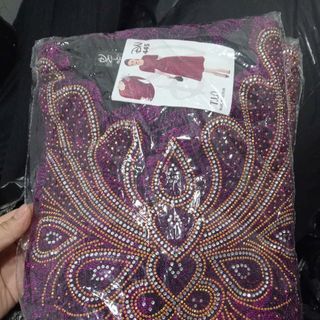 Đầm maxi trung niên dự tiệc sang trọng vải kim tuyến nhũ kim sa tặng mẹ co giãn tốt bigsize 80kg M445