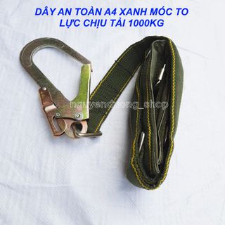 DÂY AN TOÀN BẢO HỘ LAO ĐỘNG A4 XANH MÓC TO, ĐAI ĐEO BẢO HỘ LÀM VIỆC TRÊN CAO