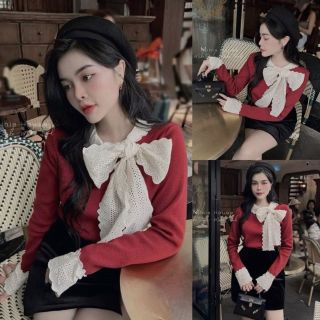Áo thun tay dài cột nơ