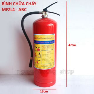 BÌNH CHỮA CHÁY ABC , BÌNH CỨU HỎA , BÌNH BỘT PCCC LOẠI 4KG, 2KG, 1KG, 500ML