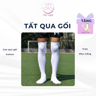 [QUA GỐI] Tất vớ nam dài, tất bóng đá cổ cao qua gối màu trắng đen giá sỉ