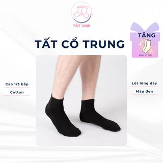 [DÀY] Tất vớ nam đen cổ trung lót lông xuất Nhật dư giá sỉ