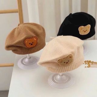 Mũ nồi len mặt gấu
