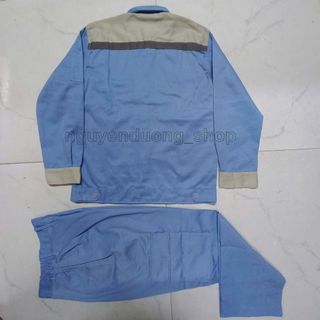 Quần áo bảo hộ lao động Phối Màu, Đồng phục,Trang phục, Cán bộ kỹ thuật,Công nhân, Màu Xanh Hòa Bình