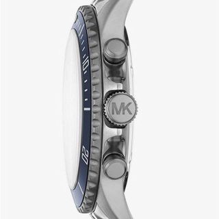 ĐỒNG HỒ NAM CAO CẤP M KORS 8727 CHONOGRAP DÂY THÉP ĐEN MẶT XANH NAVY 4