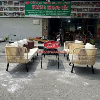 Sofa nhựa giả mây tròn cao cấp ngoài trời
