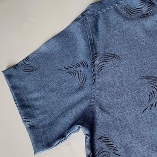 Áo Sơ Mi nam trung niên form rộng vải đũi cotton họa tiết LÔNG VŨ, mềm mịn, không nhăn.