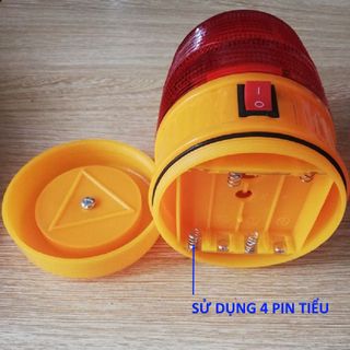 ĐÈN CHỚP, NHÁY CẢNH BÁO GIAO THÔNG SỬ DỤNG 4 PIN TIỂU, ĐÈN CẢNH BÁO CÔNG TRÌNH CÓ ĐẾ NAM CHÂM