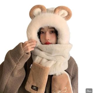 Mũ lông sỏ tay 2in 1