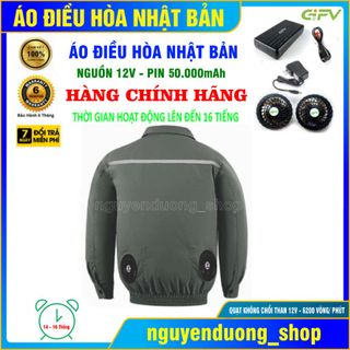 ÁO ĐIỀU HÒA NHẬT BẢN PIN 50.000mAh - 12V , ÁO QUẠT GIÓ LÀM MÁT CHỐNG NẮNG NÓNG , ÁO BẢO HỘ LAO ĐỘNG DÙNG CHO NAM VÀ NỮ