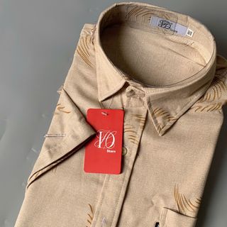 Áo Sơ Mi nam trung niên form rộng  vải đũi cotton họa tiết LÔNG VŨ, mềm mịn, không nhăn.