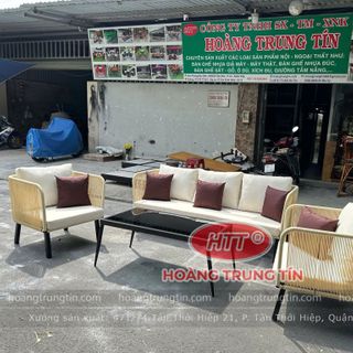 Sofa mây nhựa tròn ngoài trời
