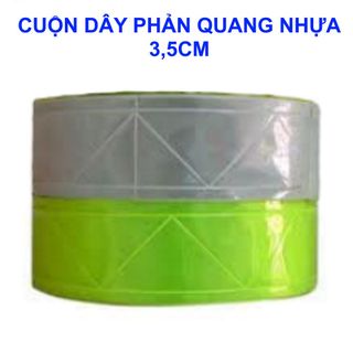 CUỘN DÂY PHẢN QUANG NHỰA 3,5CM, DÂY PHẢN QUANG CẢNH BÁO PHẢN CHIẾU BAN ĐÊM, MAY QUẦN ÁO, CĂNG HÀNG RÀO CẢNH BÁO AN TOÀN