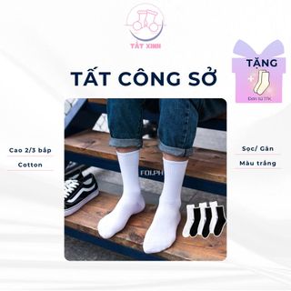 Tất nam cổ cao màu trắng sáng dệt kim giá sỉ