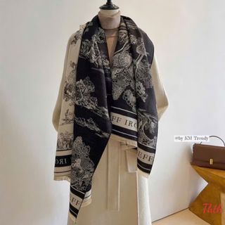 Khăn dạ hoa văn 1 màu