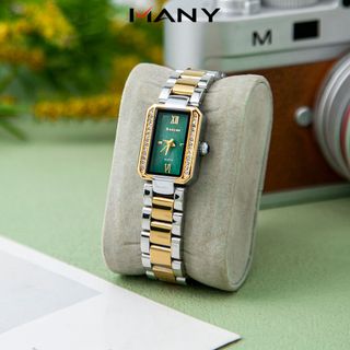 Đồng Hồ Nữ Chữ Nhật Bonaier 0310 Đính Hạt Bên Ngoài, Sang Trọng Và Quý Phái, Thoải Mái Khi Đeo MANY