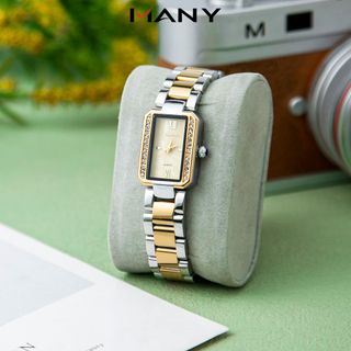 Đồng Hồ Nữ Chữ Nhật Bonaier 0310 Đính Hạt Bên Ngoài, Sang Trọng Và Quý Phái, Thoải Mái Khi Đeo MANY