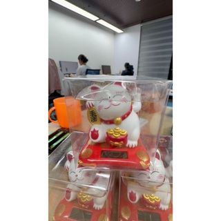 Mèo Thần Tài Vẫy Tay pin mặt trời trang trí cửa hàng gia đình bàn làm việc may mắn quà tặng khai trương
