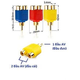 Bộ 2 Đầu Chia Jack Loa Hoa Sen AV (1 ra 2) - Màu Ngẫu Nhiên