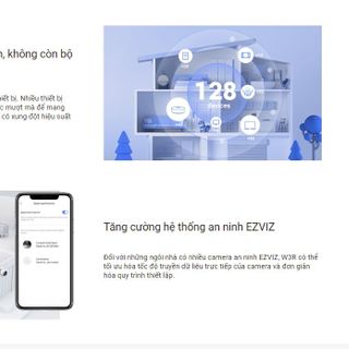 Bộ phát Wi-Fi Mesh 6 Ezviz CS-W3R-R100-X1G8GM, chuẩn AX1800, dùng bổ trợ sóng wifi cho Camera Ezviz