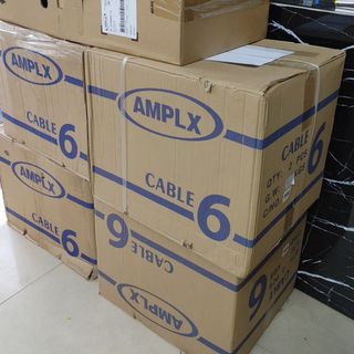 Cáp mạng RJ45 chuẩn CAT6 AMPlx mã 0916- CÓ CHỐNG NHIỄU - 1 Cuộn 26KG - 400 x 400 x 250 mm