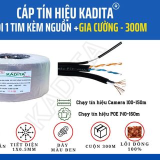 Dây Cáp 4 Lõi + Nguồn điện ( Sợi Cứng ) 300M Chuyên Camera