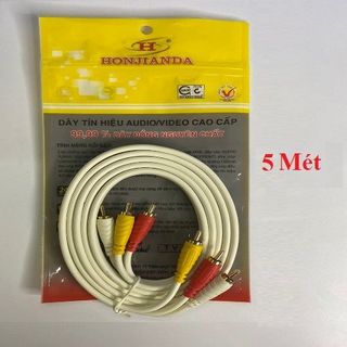 Dây tín hiệu 6 đầu Honjianda HJD-AAV650 5 Mét. Đồng nguyên chất 100%  (Dây AV HJD 6 Đầu 5 Mét) --- Giá áp dụng Hộp 20s, ít hơn +1k
