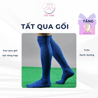 [Qua gối] Tất thể thao màu đen, trắng trơn cổ cao trên gối xuất dư