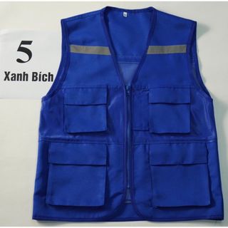 ÁO GHI LÊ 4 TÚI PHẢN QUANG BẢO HỘ LAO ĐỘNG , ÁO KỸ THUẬT , KỸ SƯ, CÔNG NHÂN, MÀU XANH BÍCH