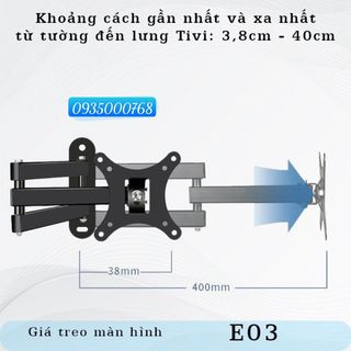 Khung treo tivi XOAY hãng ERGOTEK E03 ( 17" - 32" ) - Xoay 360 Độ + Xoay Ngang/Dọc màn hình