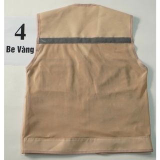 ÁO GHI LÊ 4 TÚI PHẢN QUANG BẢO HỘ LAO ĐỘNG , ÁO KỸ THUẬT , KỸ SƯ, CÔNG NHÂN, MÀU BE VÀNG