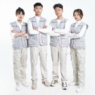 ÁO GHI LÊ 4 TÚI PHẢN QUANG BẢO HỘ LAO ĐỘNG , ÁO KỸ THUẬT , KỸ SƯ, CÔNG NHÂN, MÀU GHI ÁNH TÍM
