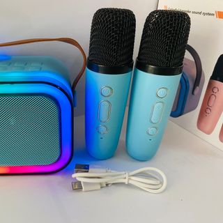 Loa bluetooth mini karaoke K12 KHÔNG DÂY kèm 2 micro - Size M - HÀNG BAO TEST