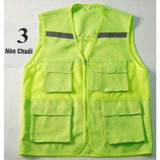 ÁO GHI LÊ 4 TÚI PHẢN QUANG BẢO HỘ LAO ĐỘNG , ÁO KỸ THUẬT , KỸ SƯ, CÔNG NHÂN, MÀU XANH NÕN CHUỐI