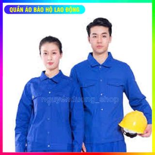 ĐỒNG PHỤC BẢO HỘ LAO ĐỘNG VẢI KAKI LOẠI 1, QUẦN ÁO BẢO HỘ LAO ĐỘNG CÔNG NHÂN NAM NỮ MÀU XANH DƯƠNG