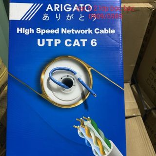 Dây mạng cat 6 bootroom 2 lớp bọc bạc chống nhiễu ARIGATOO 0909-0989 full 300m 0.52
