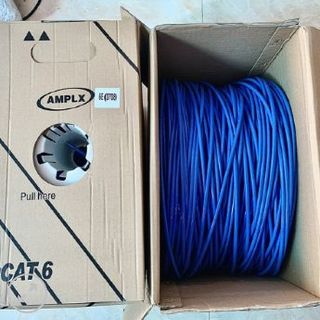 Dây Cáp Mạng AMPLX CAT 6E 0708 305M (Màu Xanh)