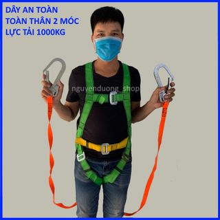 DÂY ĐAI AN TOÀN TOÀN THÂN 2 MÓC , DÂY AN TOÀN BẢO HỘ LAO ĐỘNG LÀM VIỆC TRÊN CAO , TẢI TRỌNG 1000KG