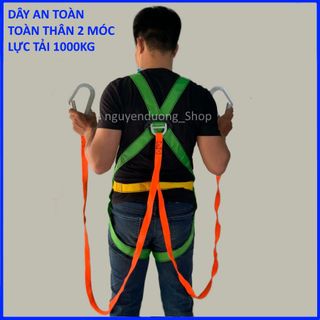 DÂY ĐAI AN TOÀN TOÀN THÂN 2 MÓC , DÂY AN TOÀN BẢO HỘ LAO ĐỘNG LÀM VIỆC TRÊN CAO , TẢI TRỌNG 1000KG