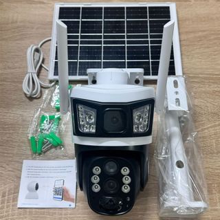 (5 Tặng 1 quà ) Solar Camera 4G Yoosee P10-4G màu đen 2 mắt 2 khung hình, khe sim 4G - Mẫu Mới (8 LED + Còi báo động trắng + Pin 168 giờ liên tục + App: V380 PRO)